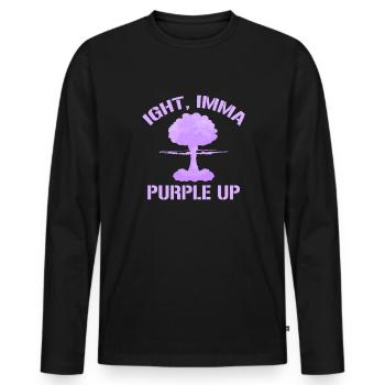 Igight imma lila up Military Kids Month Purple up - Männer Premium Bio Langarmshirt - Schwarz - Vorne - Nico (187cm)