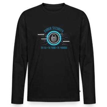 Cybersicherheit die wenigen stolz die Paranoiden - Männer Premium Bio Langarmshirt - Schwarz - Vorne - Nico (187cm)