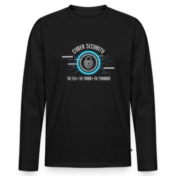 Cybersicherheit die wenigen stolz die Paranoiden - Männer Premium Bio Langarmshirt - Schwarz - Vorne - Nico (187cm)