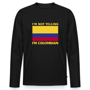 Ich schreie nicht, ich bin kolumbianisch lustig Ko - Männer Premium Bio Langarmshirt - Schwarz - Vorne - Nico (187cm)