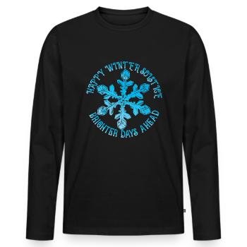 Frohe Wintersonnenwende helle Tage im kommenden Ta - Männer Premium Bio Langarmshirt - Schwarz - Vorne - Nico (187cm)