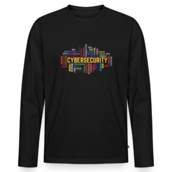 Cybersecurity Word Cloud Cyber ??Security Gift - Männer Premium Bio Langarmshirt - Schwarz - Vorne - Nico (187cm)