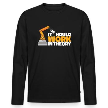 Es sollte theoretisch Roboteringenieur Robotik fun - Männer Premium Bio Langarmshirt - Schwarz - Vorne - Nico (187cm)
