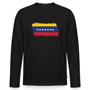 Venezuela Flagge stolze venezolanische Wurzeln Ven - Männer Premium Bio Langarmshirt - Schwarz - Vorne - Nico (187cm)