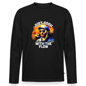 Nur Gogh mit dem Flow Witzig Vincent van Gogh - Männer Premium Bio Langarmshirt - Schwarz - Vorne - Nico (187cm)
