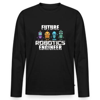 Zukünftiger Robotik -Ingenieur Roboter -Ingenieur - Männer Premium Bio Langarmshirt - Schwarz - Vorne - Nico (187cm)