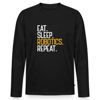 Essen Robotik essen Wiederholen Sie Roboteringenie - Männer Premium Bio Langarmshirt - Schwarz - Vorne - Nico (187cm)