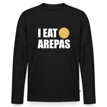 Ich esse arepas kolumbianische venezolanische late - Männer Premium Bio Langarmshirt - Schwarz - Vorne - Nico (187cm)