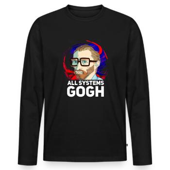 Alle Systeme Gogh Nerd Alle Systeme gehen van Gogh - Männer Premium Bio Langarmshirt - Schwarz - Vorne - Nico (187cm)