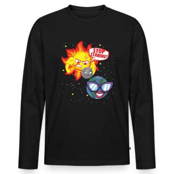 Total Solar Eclipse Stop Starring 4.08.24 Eclipse - Männer Premium Bio Langarmshirt - Schwarz - Vorne - Nico (187cm)