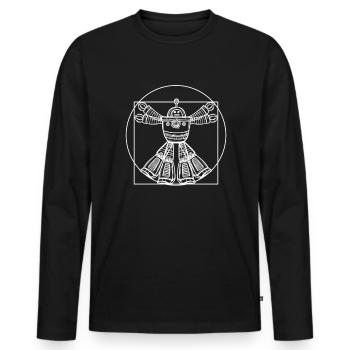 Vitruvian Roboter da Vinci Vitruvianer Robotik - Männer Premium Bio Langarmshirt - Schwarz - Vorne - Nico (187cm)