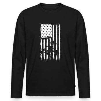 Quad 4 Wheeler USA Flag Patriotic Quad Geschenk AT - Männer Premium Bio Langarmshirt - Schwarz - Vorne - Nico (187cm)