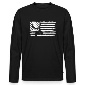 Quad 4 Wheeler USA Flag Patriotic Quad Geschenk AT - Männer Premium Bio Langarmshirt - Schwarz - Vorne - Nico (187cm)
