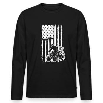 Quad 4 Wheeler USA Flag Patriotic Quad Geschenk AT - Männer Premium Bio Langarmshirt - Schwarz - Vorne - Nico (187cm)