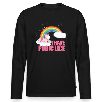 Ich habe Schamläuse Einhorn Regenbogen peinlichI H - Männer Premium Bio Langarmshirt - Schwarz - Vorne - Nico (187cm)