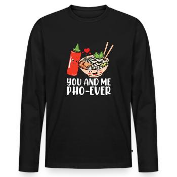 Sie und ich Pho-immer lustiger vietnamesisches Ess - Männer Premium Bio Langarmshirt - Schwarz - Vorne - Nico (187cm)