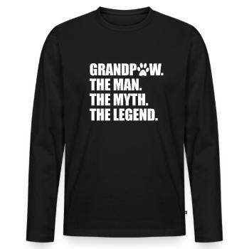 Opaw der Mann der Mythos der Legendhund -Opawe - Männer Premium Bio Langarmshirt - Schwarz - Vorne - Nico (187cm)