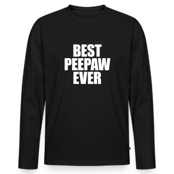 Bester Blick auf den Vatertag für Großvater für Gr - Männer Premium Bio Langarmshirt - Schwarz - Vorne - Nico (187cm)