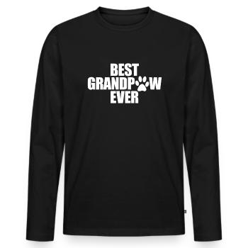 Bester Opaw aller Vatertags Geschenkhund Opa - Männer Premium Bio Langarmshirt - Schwarz - Vorne - Nico (187cm)