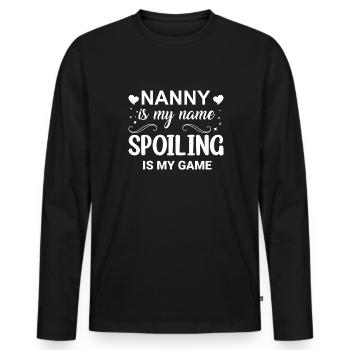 Nanny ist mein Name Beute - Männer Premium Bio Langarmshirt - Schwarz - Vorne - Nico (187cm)