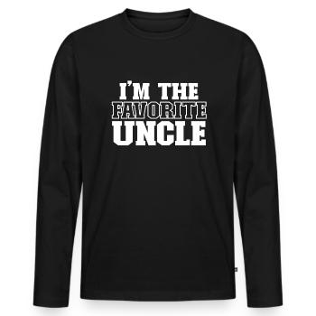 Ich bin der Lieblings -Onkel bester Onkel aller Ze - Männer Premium Bio Langarmshirt - Schwarz - Vorne - Nico (187cm)