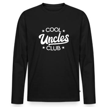 Cool Onkel Club bester Onkel Favoriten Onkel cool - Männer Premium Bio Langarmshirt - Schwarz - Vorne - Nico (187cm)