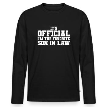 Es ist offiziell, ich bin der beliebteste Schwiege - Männer Premium Bio Langarmshirt - Schwarz - Vorne - Nico (187cm)