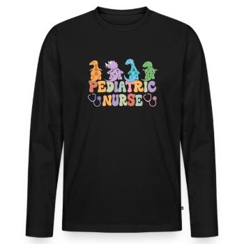 Pädiatrische Krankenschwestern Krankenschwestern W - Männer Premium Bio Langarmshirt - Schwarz - Vorne - Nico (187cm)