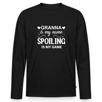 Granna ist mein Name Beute ist meine Game Oma - Männer Premium Bio Langarmshirt - Schwarz - Vorne - Nico (187cm)