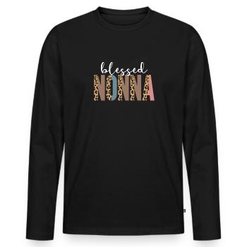 Gesegnete Nonna zum Muttertag, Oma, Frauen-Nonna - Männer Premium Bio Langarmshirt - Schwarz - Vorne - Nico (187cm)