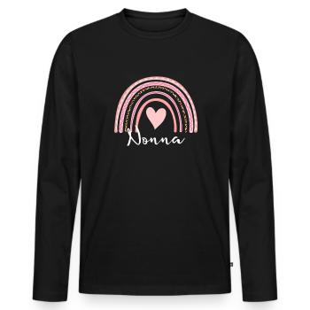 Nonna Frauen Muttertag Oma Boho Nonna - Männer Premium Bio Langarmshirt - Schwarz - Vorne - Nico (187cm)