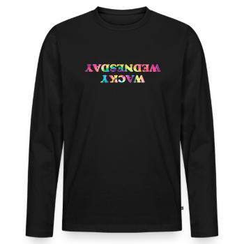 Verrückter Mittwoch. Lustiges Missverhältnis. Verr - Männer Premium Bio Langarmshirt - Schwarz - Vorne - Nico (187cm)