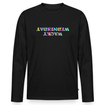 Verrückter Mittwoch. Lustiges Missverhältnis. Verr - Männer Premium Bio Langarmshirt - Schwarz - Vorne - Nico (187cm)