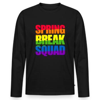 Frühlingsferien-Trupp Regenbogen-Frühlingsferien - Männer Premium Bio Langarmshirt - Schwarz - Vorne - Nico (187cm)
