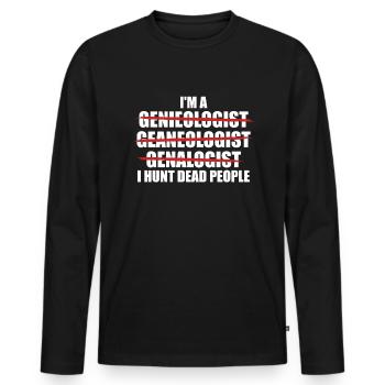 Ich bin ein Genealoge. Genealogie der Familie, Abs - Männer Premium Bio Langarmshirt - Schwarz - Vorne - Nico (187cm)