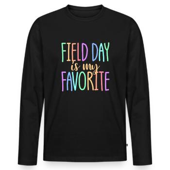 Field Day ist mein Lieblingslehrer für Schülerkind - Männer Premium Bio Langarmshirt - Schwarz - Vorne - Nico (187cm)