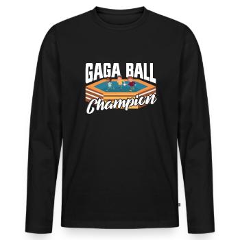 Gaga Ball Champion Dodgeball-Spiel Gaga Ball für K - Männer Premium Bio Langarmshirt - Schwarz - Vorne - Nico (187cm)