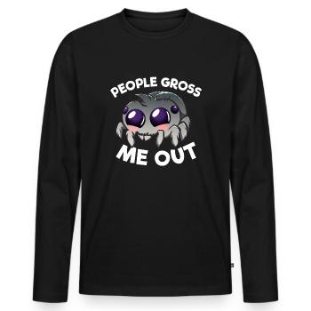 Die Leute ekeln mich an, Pet Spooder Jumping Spide - Männer Premium Bio Langarmshirt - Schwarz - Vorne - Nico (187cm)