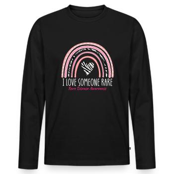 Ich liebe jemanden. Seltene Zebra-Regenbogen-Selte - Männer Premium Bio Langarmshirt - Schwarz - Vorne - Nico (187cm)