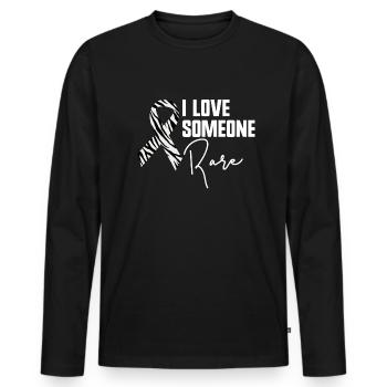 Ich liebe jemanden, seltene Zebraband-seltene Kran - Männer Premium Bio Langarmshirt - Schwarz - Vorne - Nico (187cm)