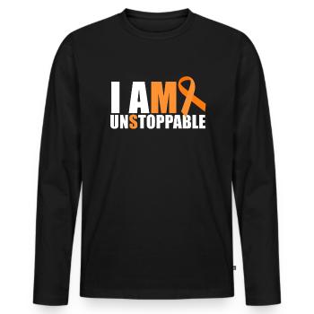 Ich bin unaufhaltsam, MS Ribbon Multiple Sclerosis - Männer Premium Bio Langarmshirt - Schwarz - Vorne - Nico (187cm)
