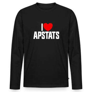 Ich liebe APSTATS Advanced Placement Statistics - Männer Premium Bio Langarmshirt - Schwarz - Vorne - Nico (187cm)