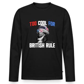 Zu cool für die britische Herrschaft John Hancock - Männer Premium Bio Langarmshirt - Schwarz - Vorne - Nico (187cm)