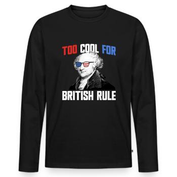 Zu cool für die britische Herrschaft John Adams 4. - Männer Premium Bio Langarmshirt - Schwarz - Vorne - Nico (187cm)