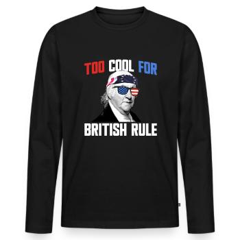 Zu cool für die britische Herrschaft Paul Revere 4 - Männer Premium Bio Langarmshirt - Schwarz - Vorne - Nico (187cm)