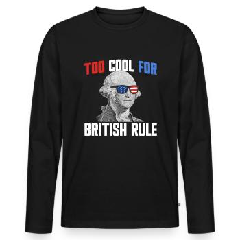 Zu cool für die britische Herrschaft George Washin - Männer Premium Bio Langarmshirt - Schwarz - Vorne - Nico (187cm)