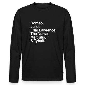 Romeo und Julia-Figuren William ShakespeareWilliam - Männer Premium Bio Langarmshirt - Schwarz - Vorne - Nico (187cm)