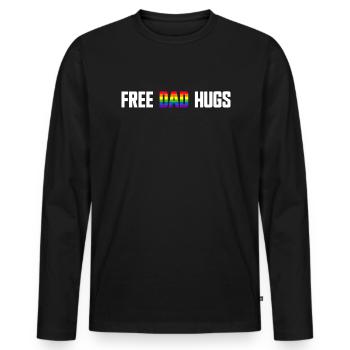 Kostenlose Papa-Umarmungen LGBTQ Regenbogen LGBTQ - Männer Premium Bio Langarmshirt - Schwarz - Vorne - Nico (187cm)