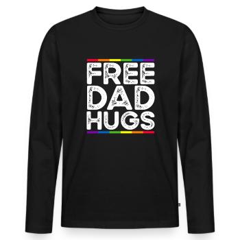 Kostenlose Papa-Umarmungen LGBTQ Regenbogen LGBTQ - Männer Premium Bio Langarmshirt - Schwarz - Vorne - Nico (187cm)