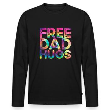 Kostenlose Dad Hugs LGBTQ Tye Dye LGBTQ Kostenlose - Männer Premium Bio Langarmshirt - Schwarz - Vorne - Nico (187cm)